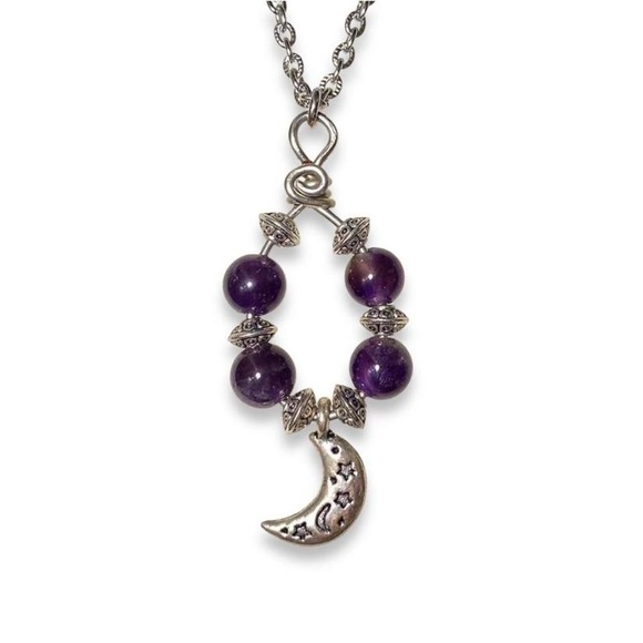 Amethyst Moon Necklace - Picture 1 of 4